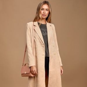 Lulus - Chic Beige Corduroy Trench Coat !